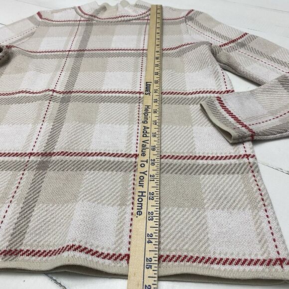 Lot Lands End Plaid Mock Neck Stretch Cotton Blend Sweaters Women's Small (6-8) - Picture 14 of 16